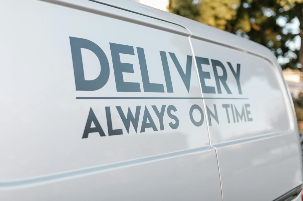 a delivery van slogan