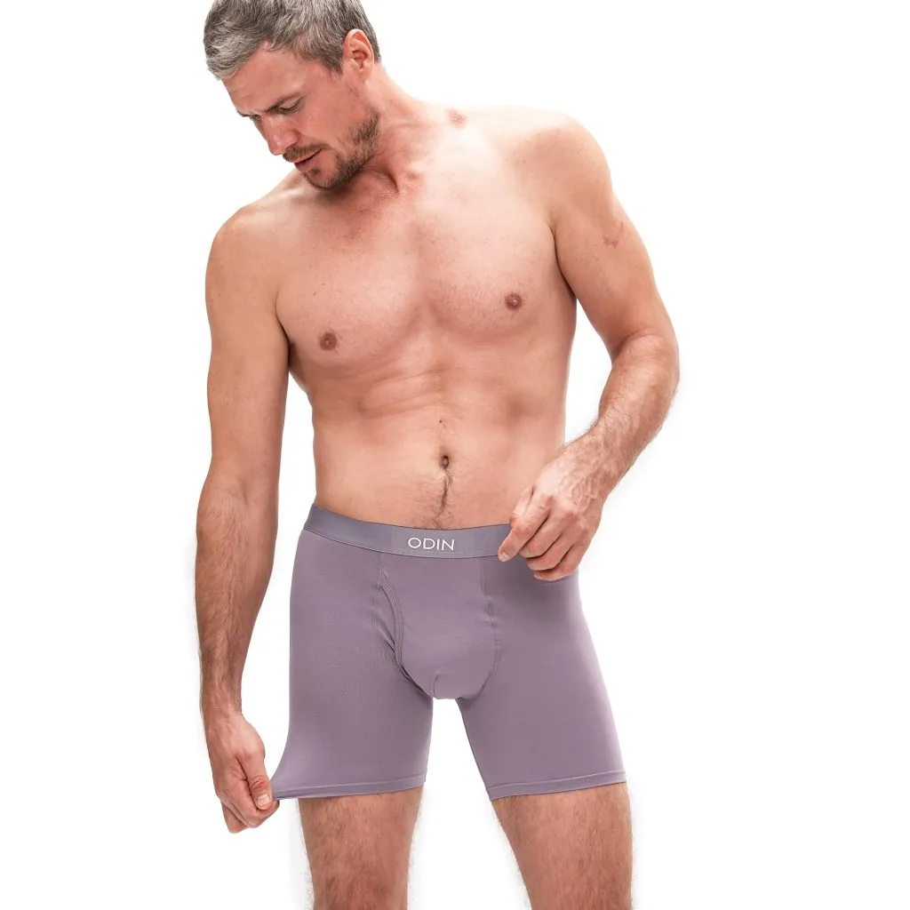Purple apparel product photography example for e-commerce store